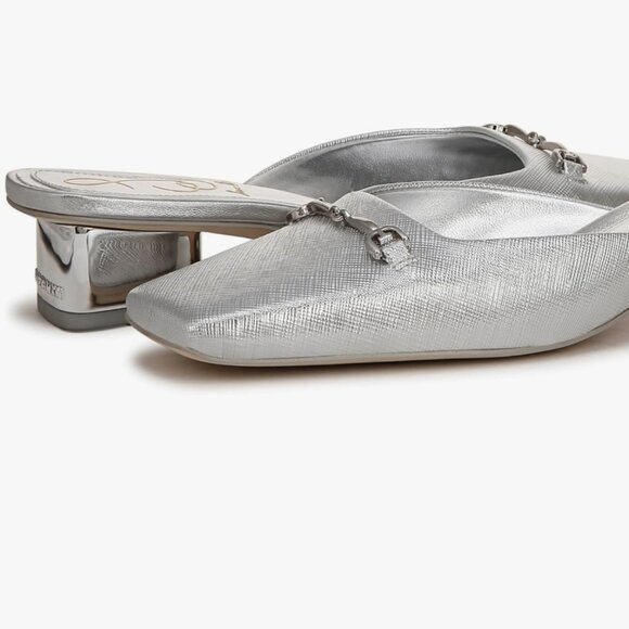 Sam Edelman Ollie Square Toe Mule Soft Silver - Picture 1 of 5